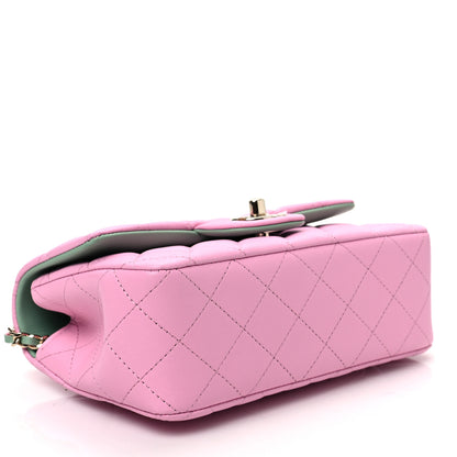 Chanel Lambskin Quilted Mini Top Handle Rectangular Flap Lilac Light Green 4 of 8