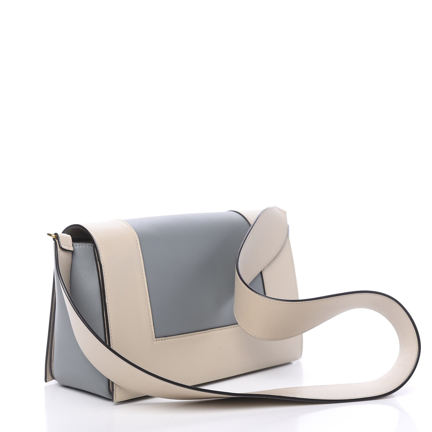 Celine Shiny Smooth Calfskin Medium Frame Shoulder Bag Grege Storm 3 of 12
