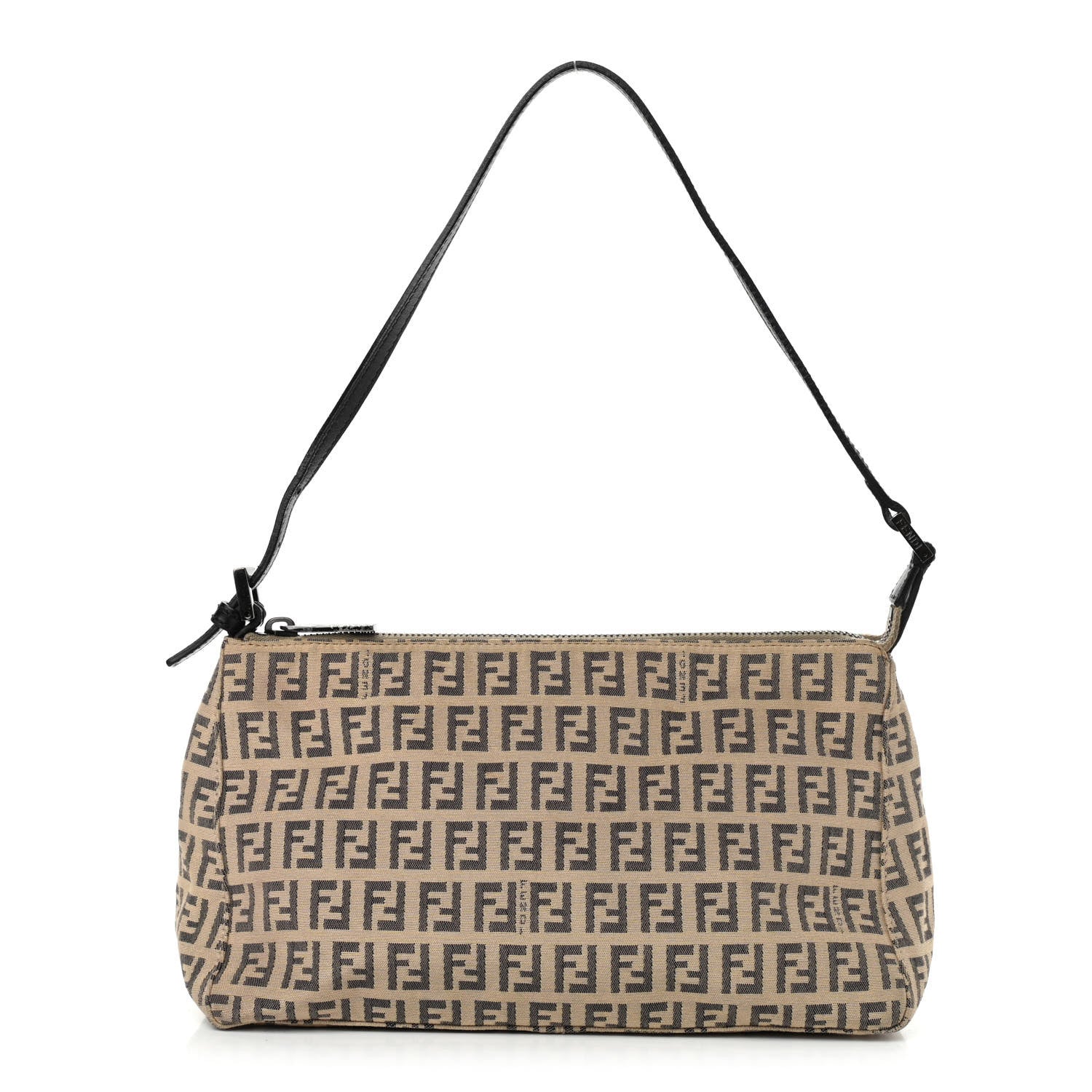 Fendi Zucchino Vitello Pochette Beige Black 1 of 14