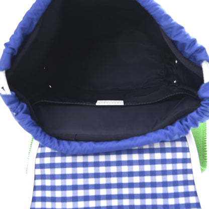 Gucci Coated Canvas Childrens Gingham Backpack Blue White 4 of 11
