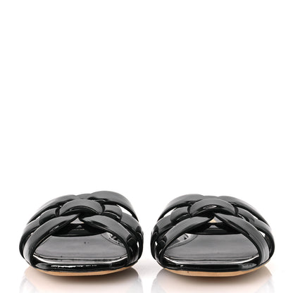 Saint Laurent Vitello Vernice Nu Pied 05 Sandal 36 Black 3 of 13