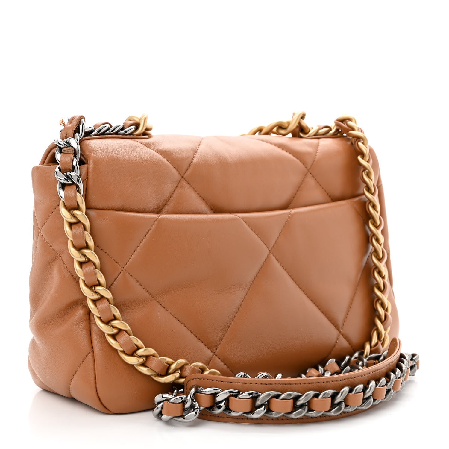 Chanel Lambskin Quilted Medium Chanel 19 Flap Brown 3 of 13