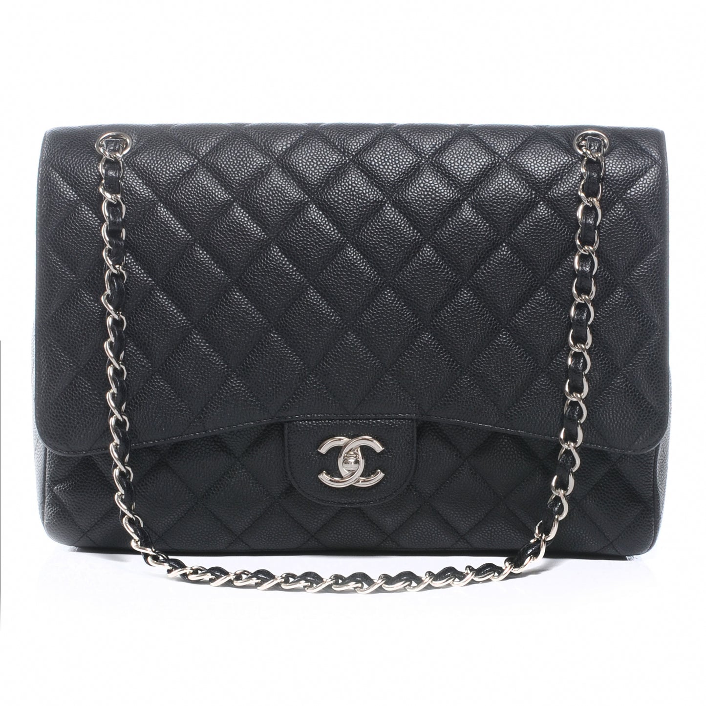 Caviar Maxi Single Flap Black