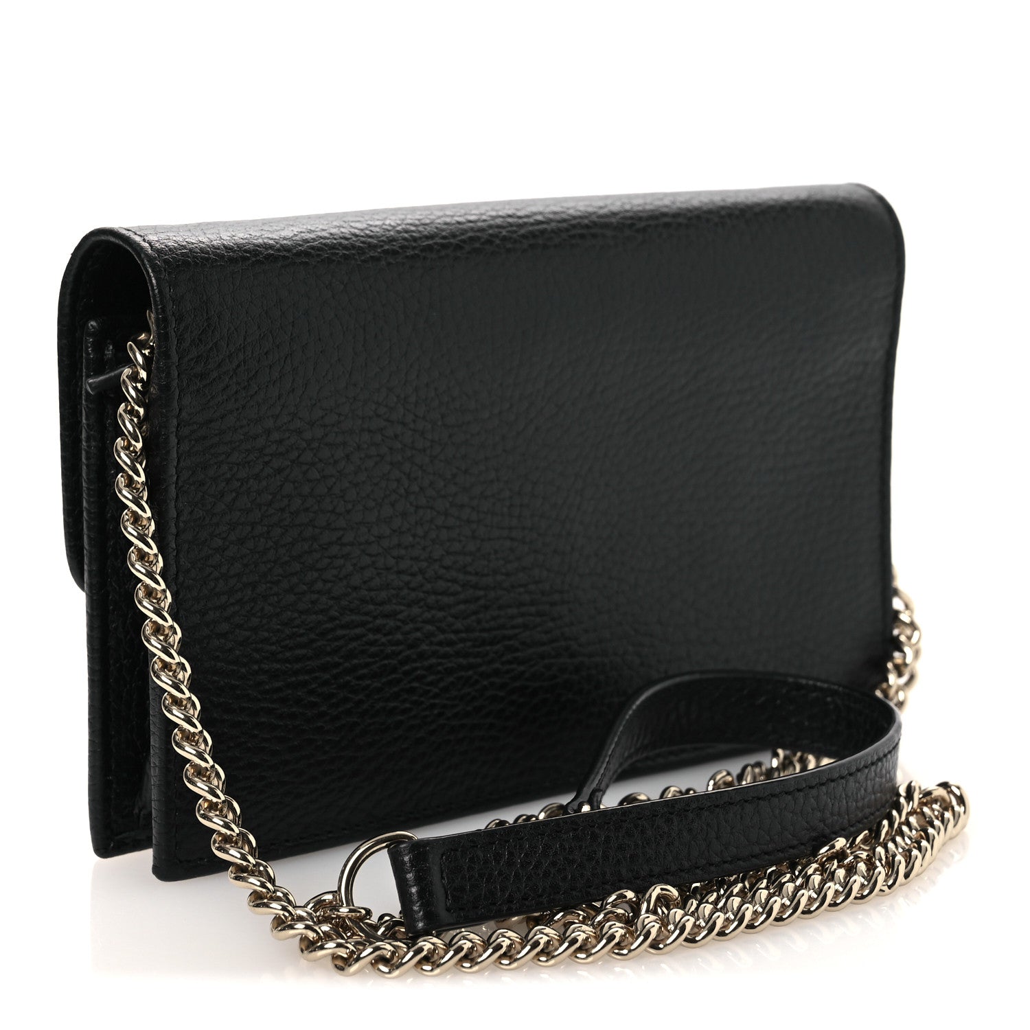 Gucci Dollar Calfskin Interlocking G Chain Wallet Black 3 of 14