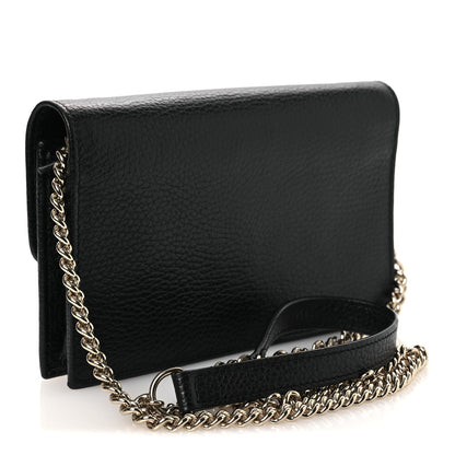 Gucci Dollar Calfskin Interlocking G Chain Wallet Black 3 of 14