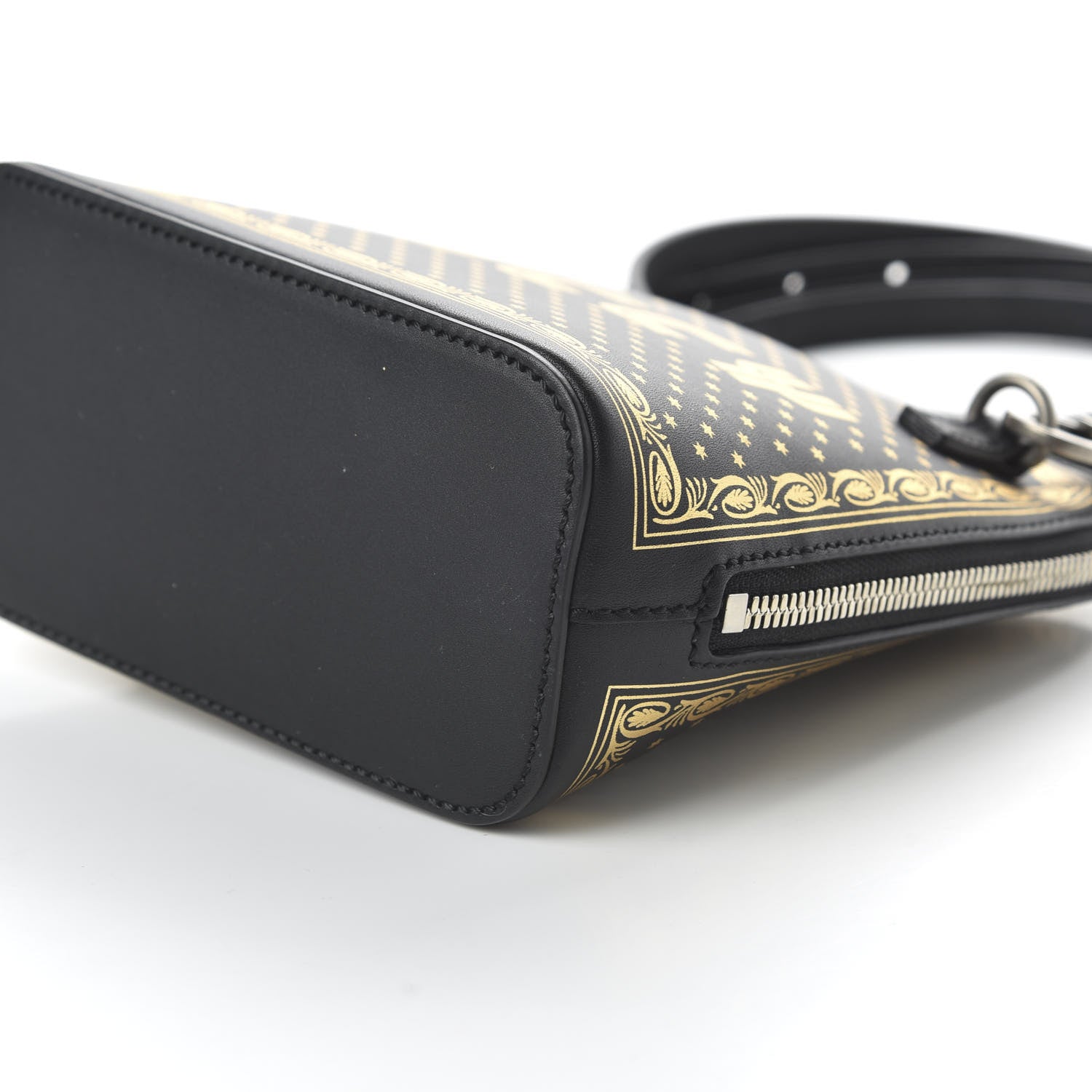 Gucci X SEGA Calfskin GUCCY Stars Mini Dome Shoulder Bag Black Gold 7 of 10