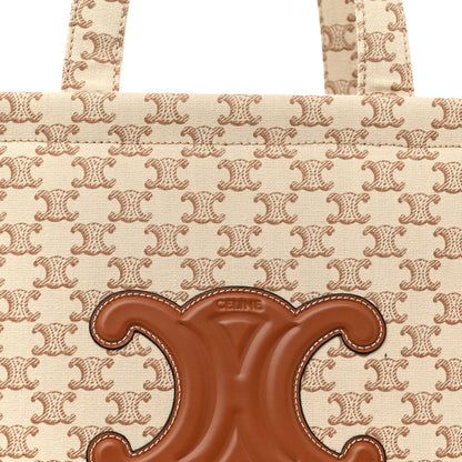 Celine Canvas Calfskin Triomphe Large Cabas Thais White 7 of 10