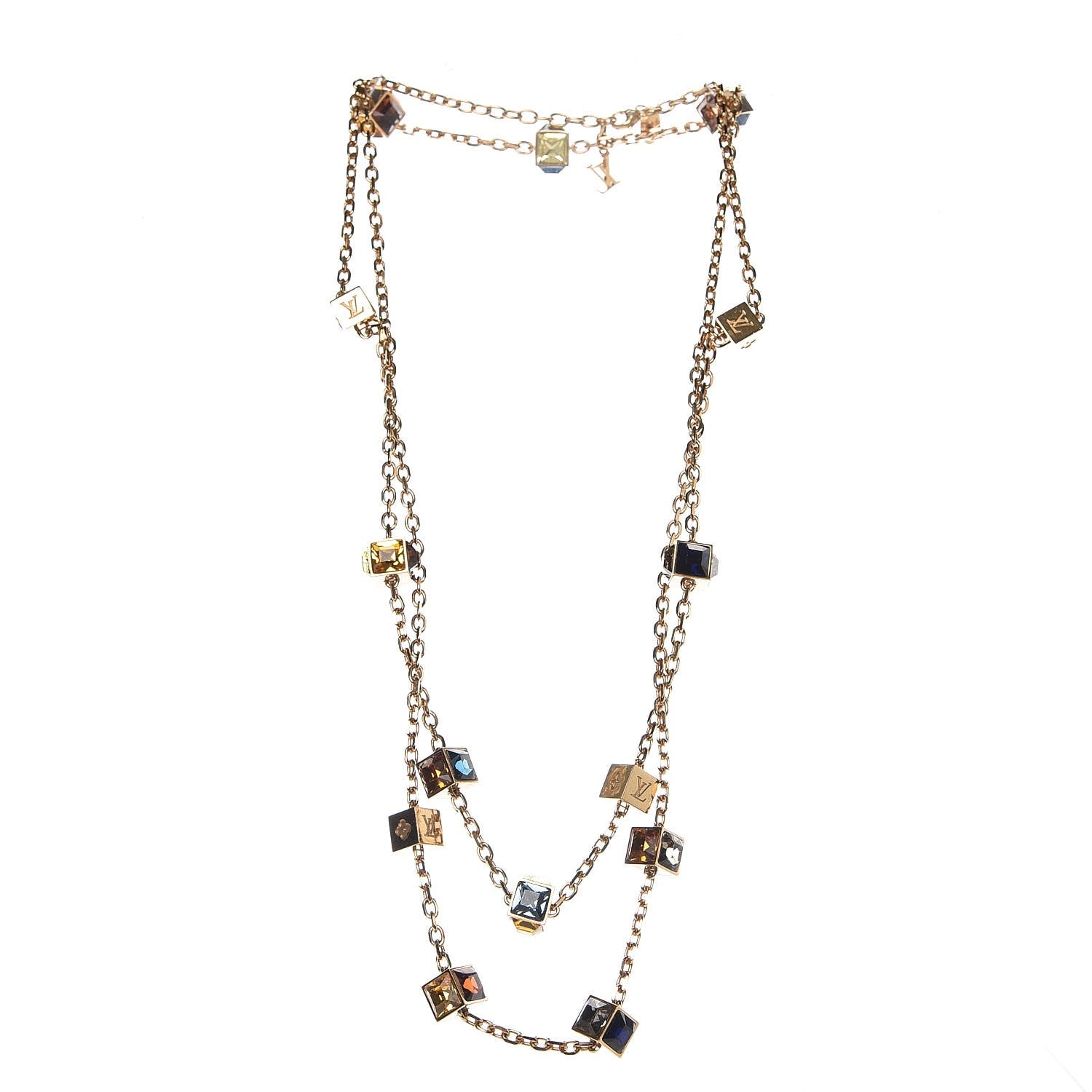 Louis Vuitton Swarovski Collier Gamble Crew Necklace Gold 3 of 5