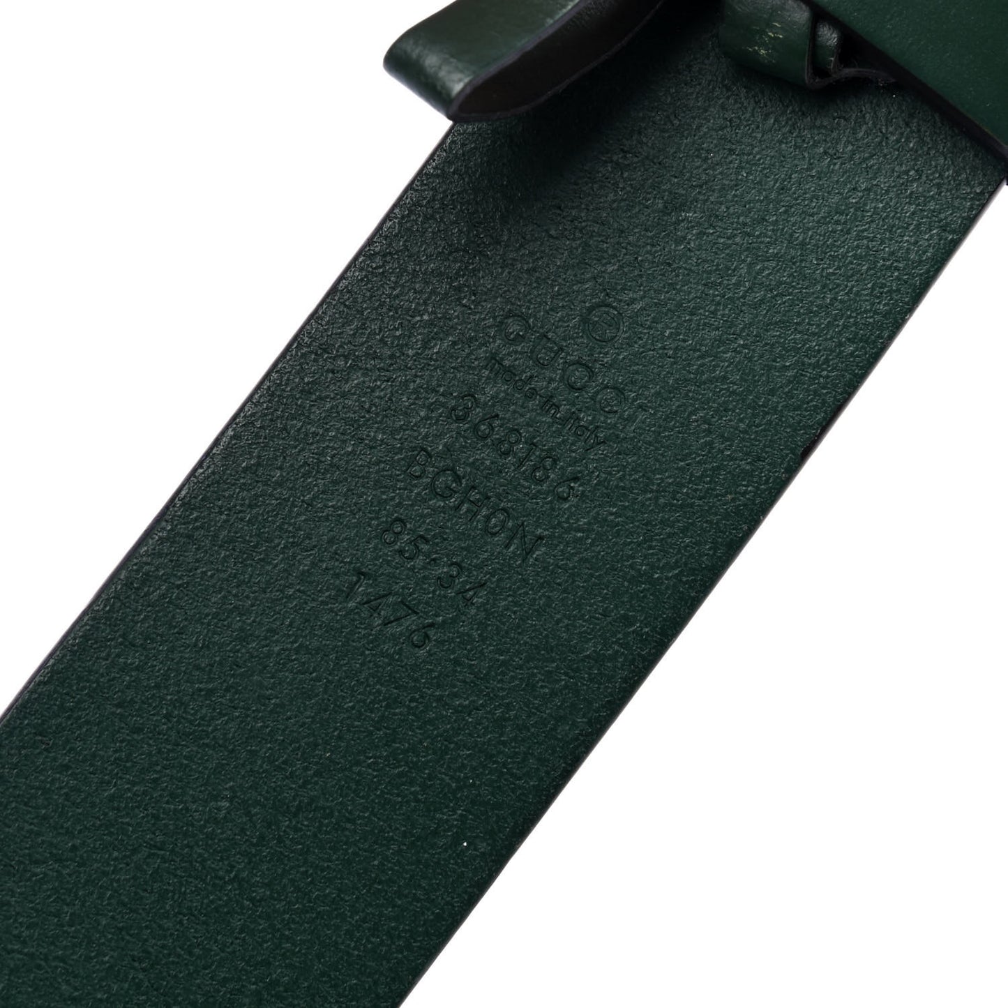 Selleria Calfskin Nickel Interlocking G 37mm Belt 85 34 Green