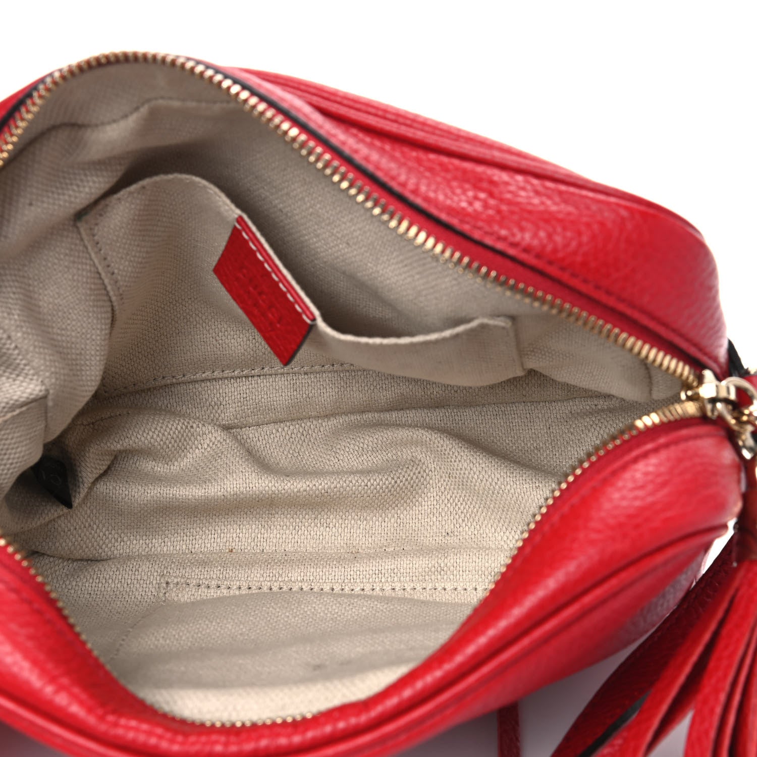 Gucci Pebbled Calfskin Small Soho Disco Bag Tabasco Red 4 of 9