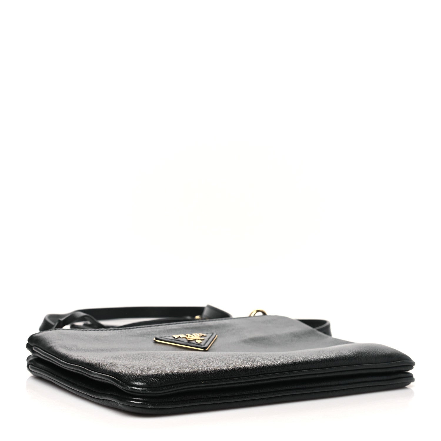 Prada Vitello Phenix Double Zip Crossbody Bag Black 1671128