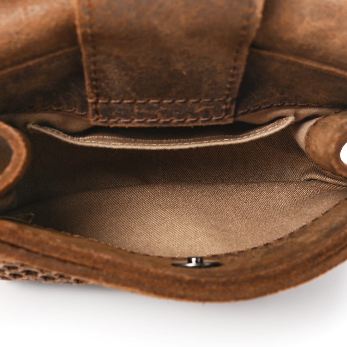 Nubuck Stitched Small Highlander Messenger Brown