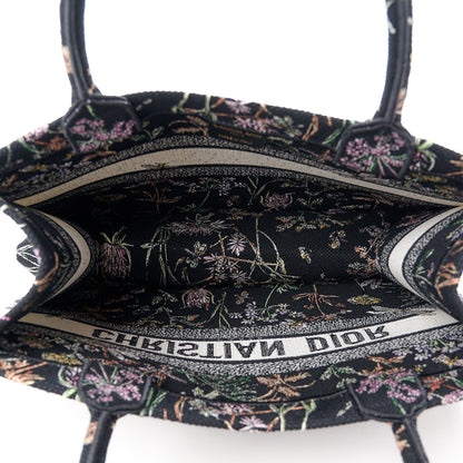 Christian Dior Canvas Embroidered Medium Herbarium Book Tote Black Multicolor 5 of 11