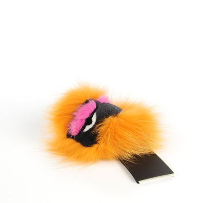 Fendi Fox Mink Rabbit Fur Vitello Flamingo Monster Bag Bug Charm Honey Black Multicolor 3 of 5
