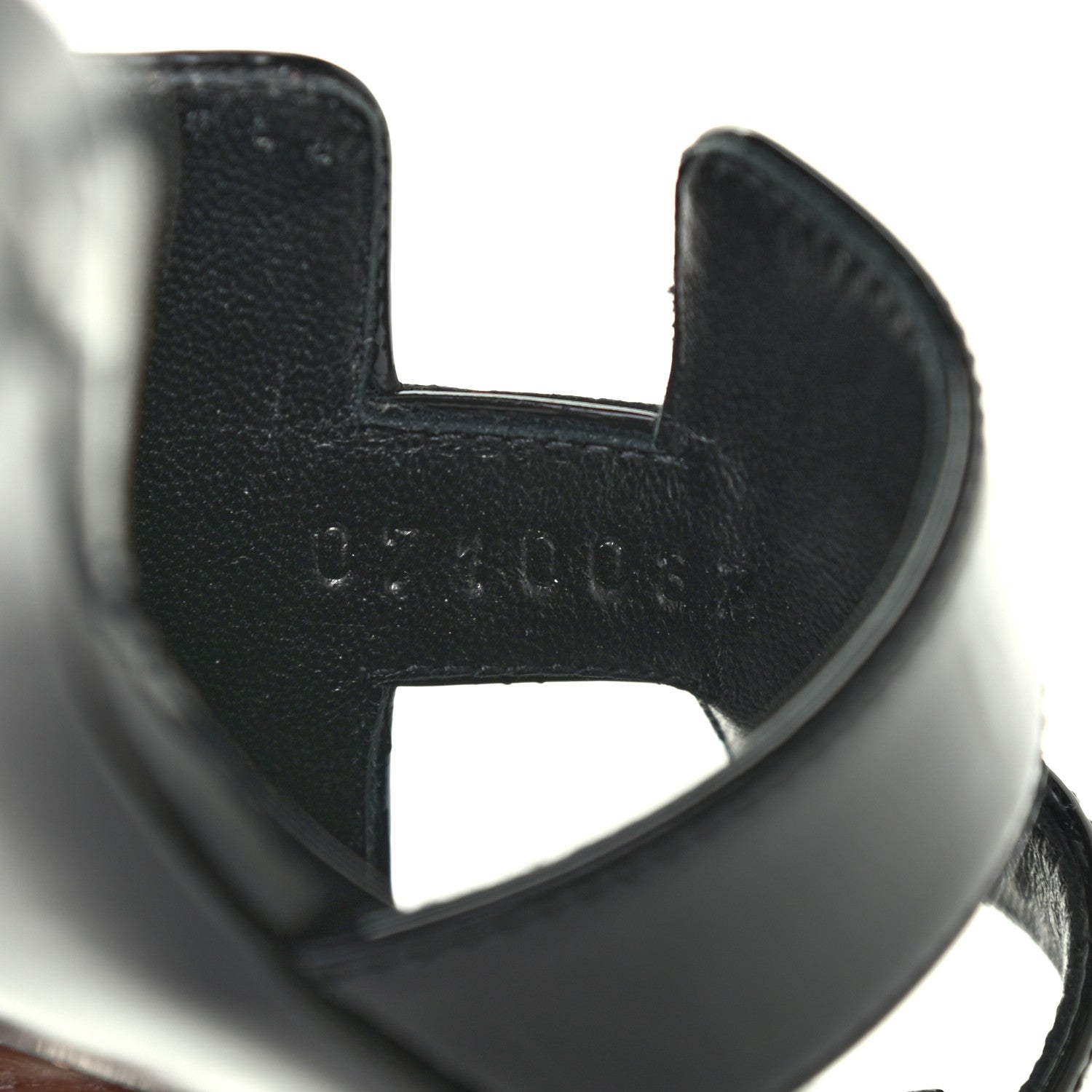 Hermes Patent Oasis Sandals 37 Black 8 of 8