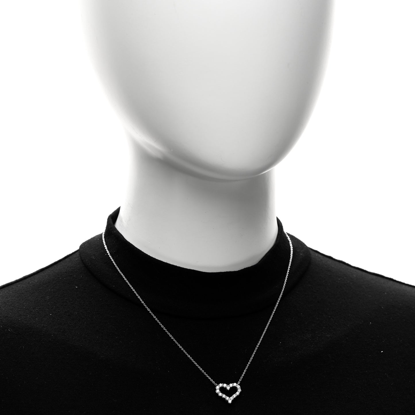 Platinum Diamond Small Heart Pendant Necklace