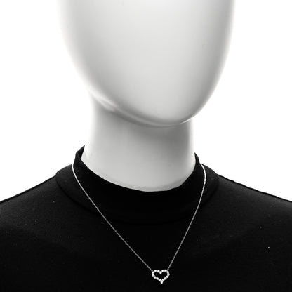 Tiffany Platinum Diamond Small Heart Pendant Necklace 2 of 5