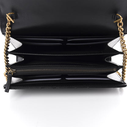 Gucci Calfskin Matelasse GG Marmont Chain Wallet Black 5 of 11