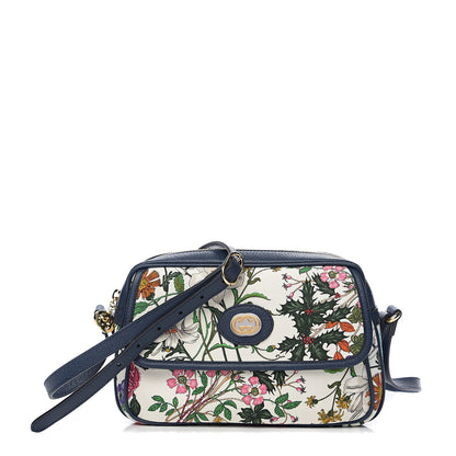 Gucci Canvas Flora Floral Shoulder Bag White Blue Agata Mulitcolor 1 of 9
