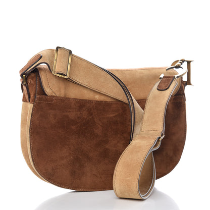 Christian Dior Suede Pony Hair Saddle Bag Brown 3 of 16