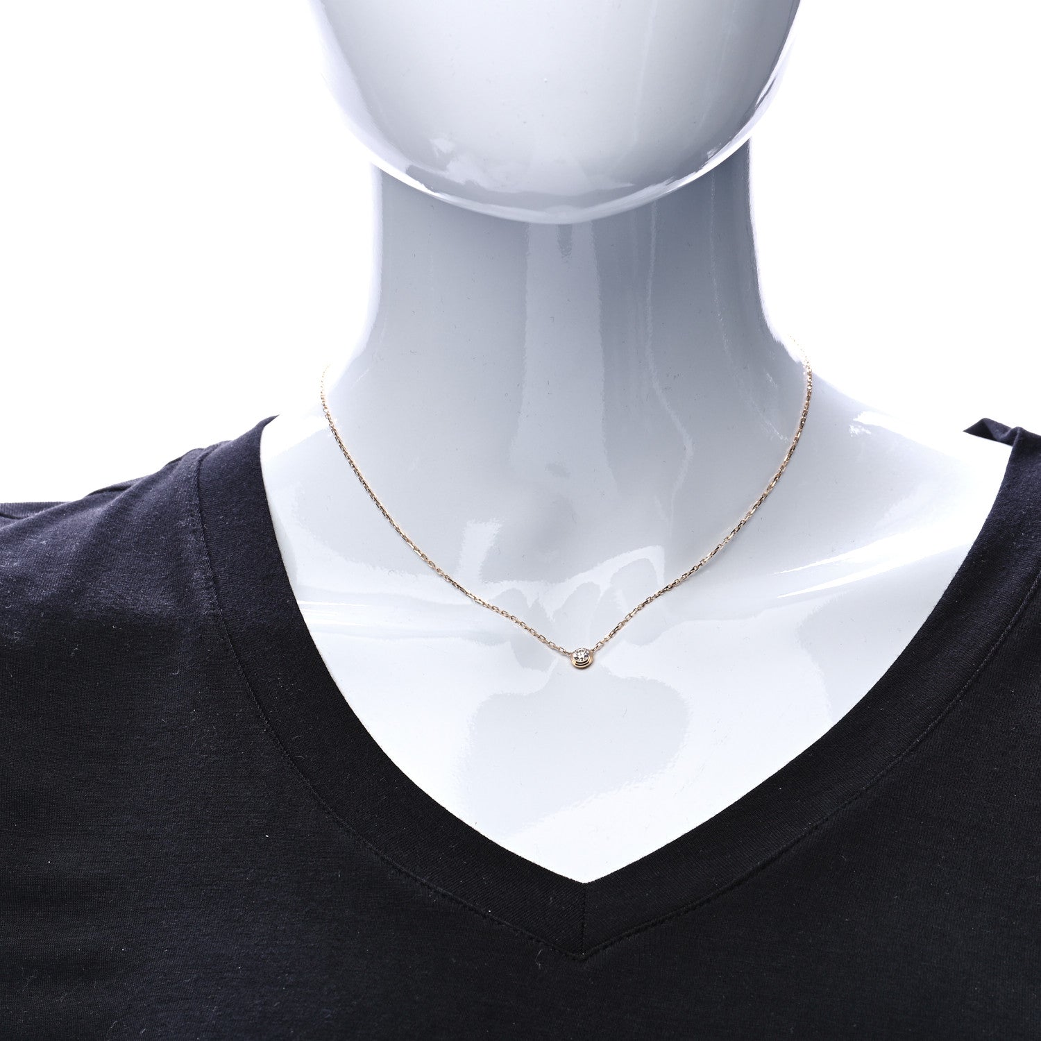 Cartier 18K Yellow Gold Diamond LM D'Amour Pendant Necklace 2 of 5