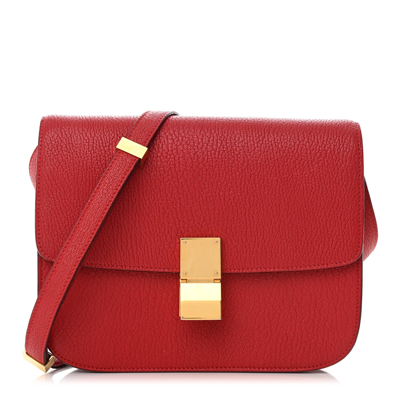 Celine Goatskin Medium Classic Box Flap Bag Dark Pink 1 of 15