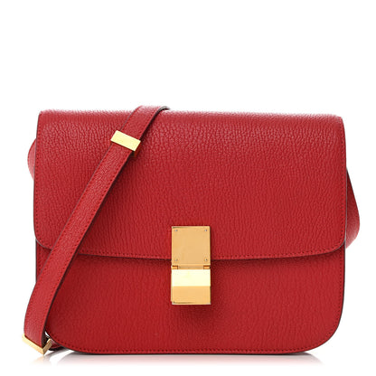 Celine Goatskin Medium Classic Box Flap Bag Dark Pink 1 of 15