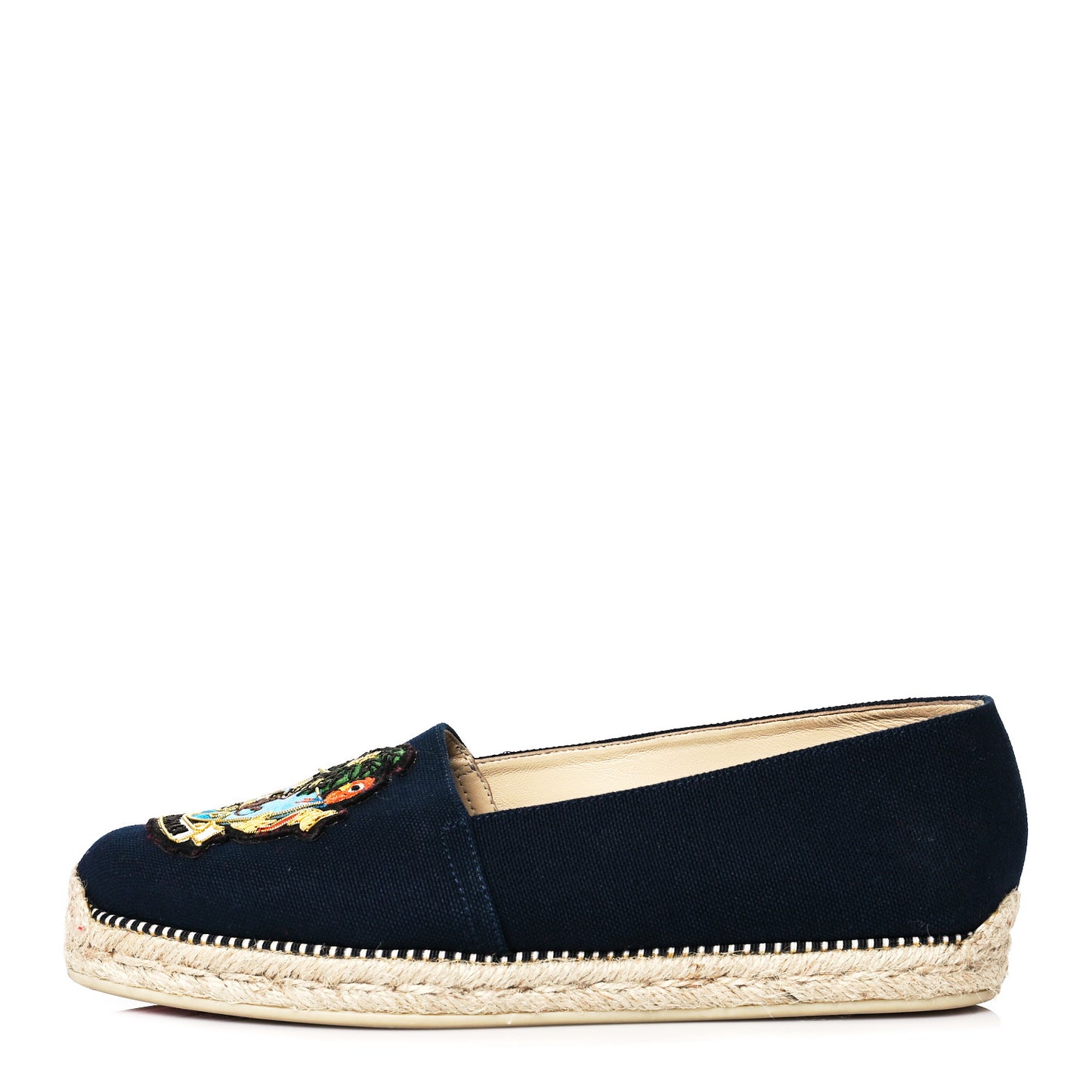 Canvas Lougalia Appliquéd Cario Loubi Flat Espadrilles 37 Version Blue