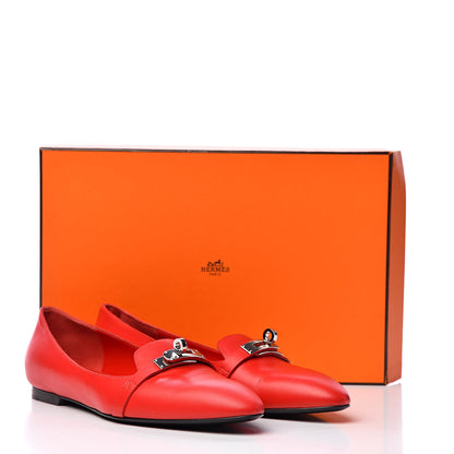 Hermes Calfskin Pegase Ballerina Flats 39 Rouge Piment 17 of 17