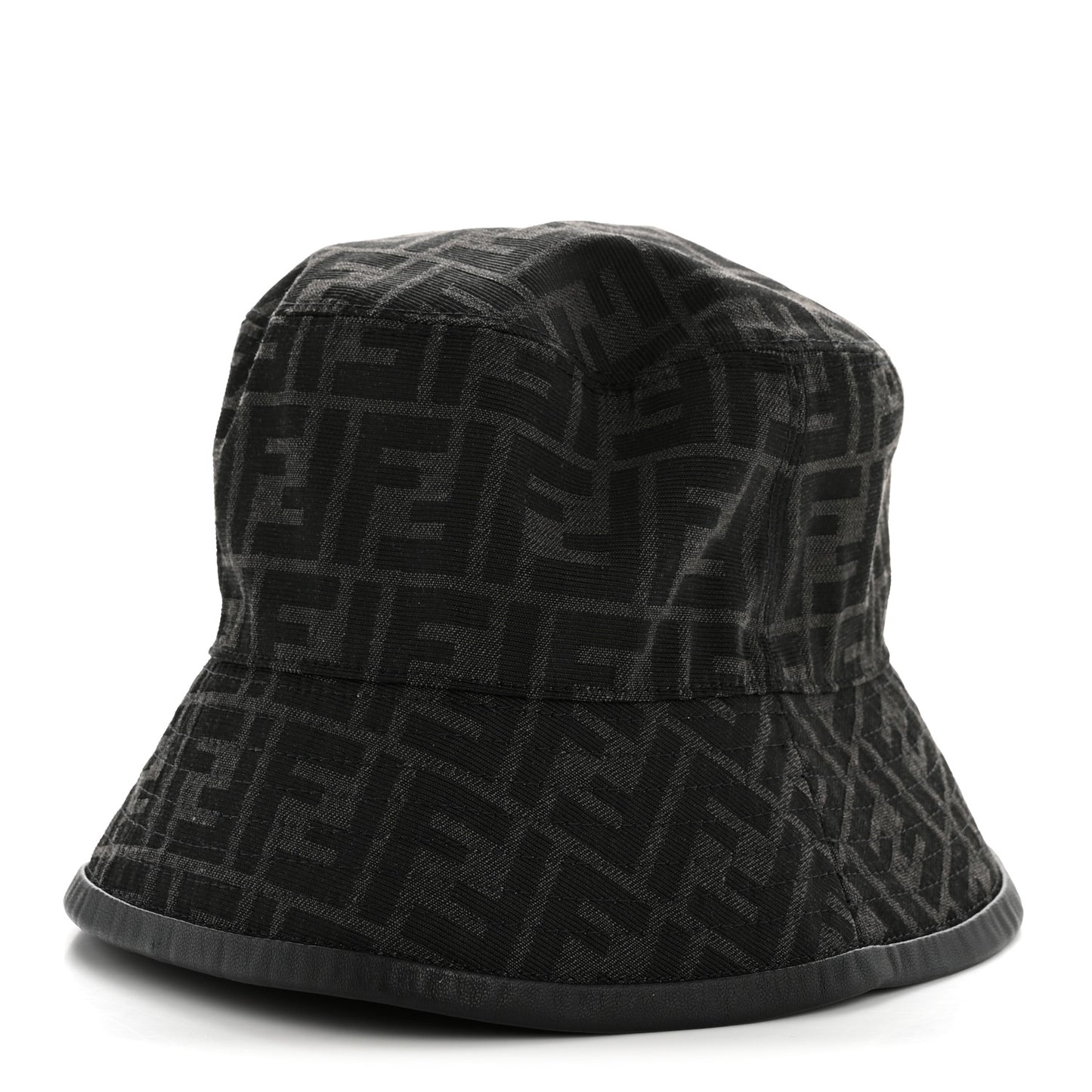 Fabric Jacquard FF Bucket Hat L Black