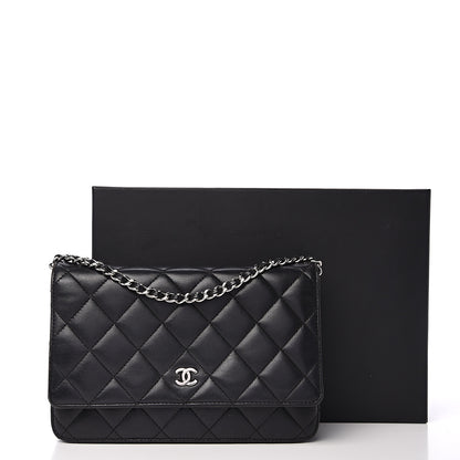 Chanel Lambskin Quilted Wallet On Chain WOC Black 17 of 17