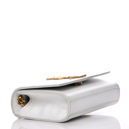 Saint Laurent Grain De Poudre Small Monogram Kate Satchel Optical White 4 of 10