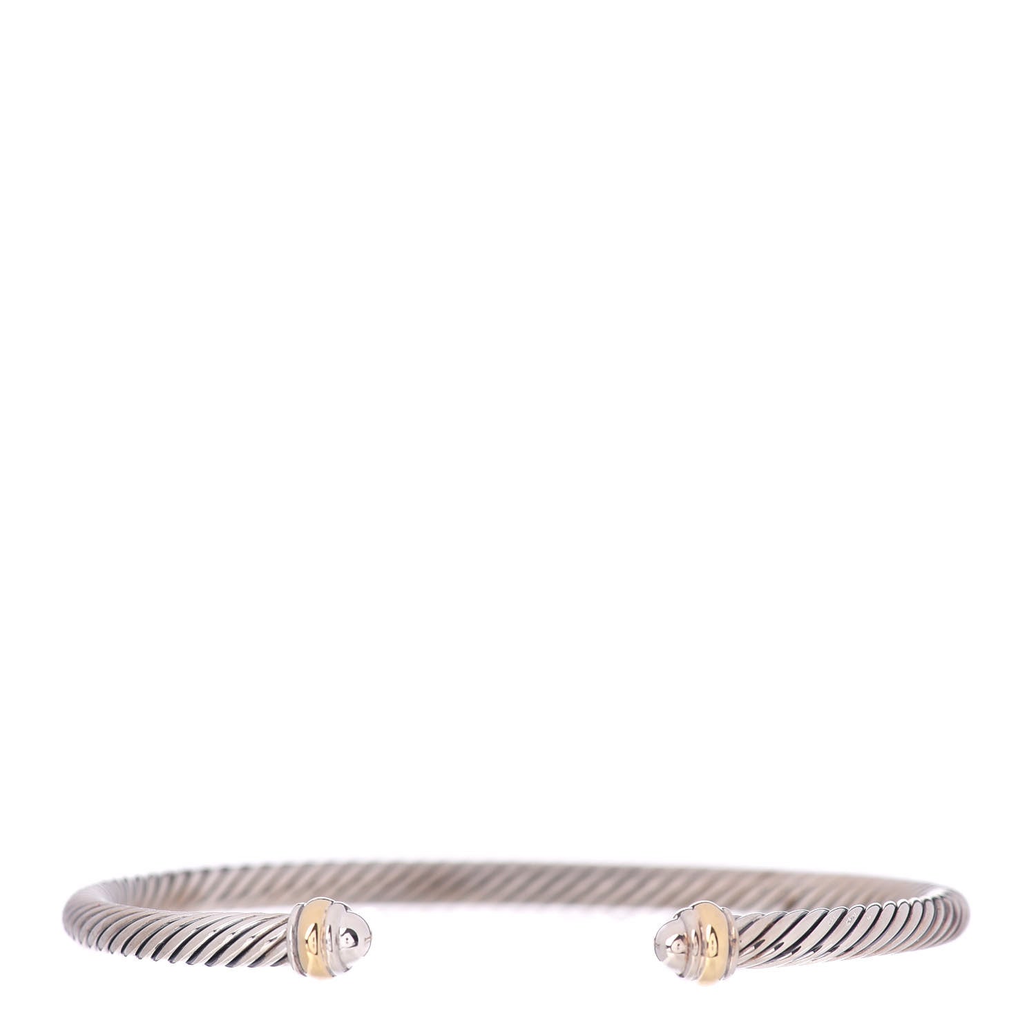 David Yurman Sterling Silver 14K Yellow Gold 4mm Cable Classics Bracelet 1 of 4