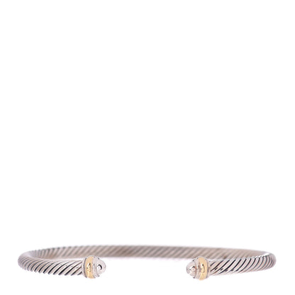 David Yurman Sterling Silver 14K Yellow Gold 4mm Cable Classics Bracelet 1 of 4
