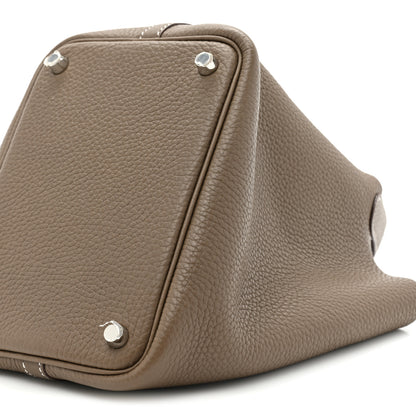 Hermes Taurillon Clemence Picotin Lock 18 PM Etoupe 8 of 9