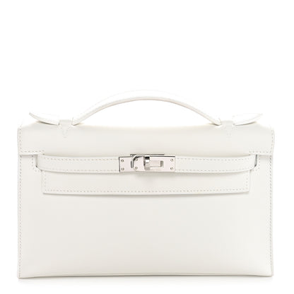 Hermes Swift Kelly Pochette Clutch White 1 of 10