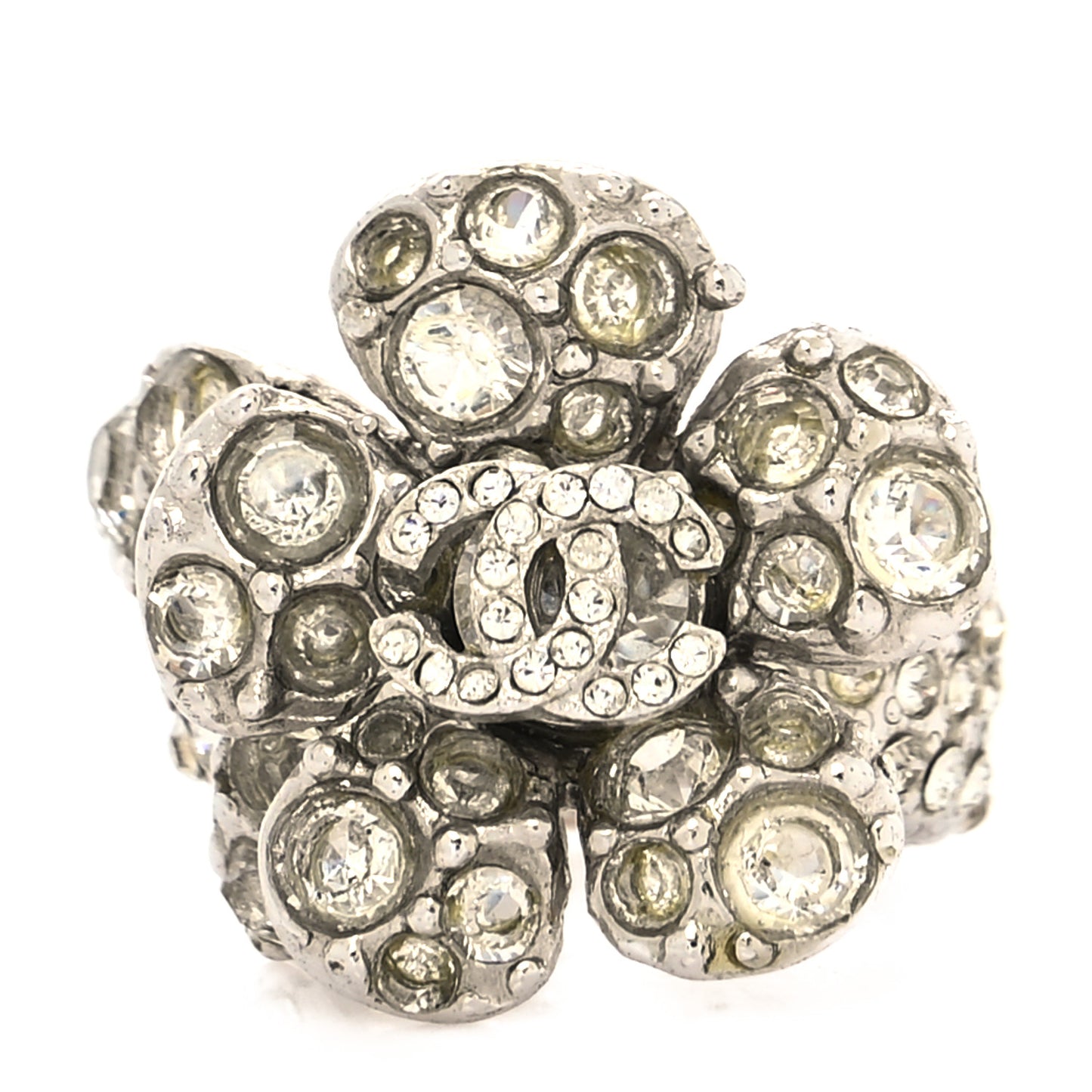 Swarovski Crystal Camellia Ring 6.5 Silver