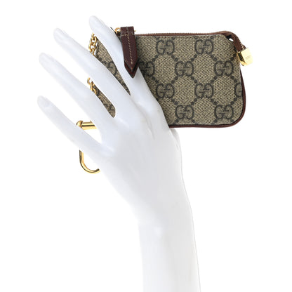 Gucci GG Supreme Monogram Key Case Beige Ebony Cuir 2 of 8