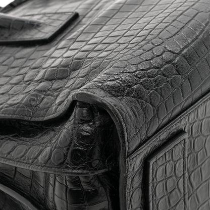Saint Laurent Calfskin Crocodile Embossed Small Sac de Jour Black 14 of 20