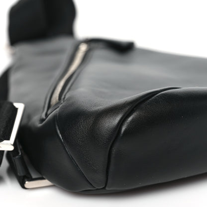 Prada Softy Calfskin Triangle Cross Bag Black 8 of 9
