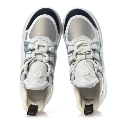 Louis Vuitton Calfskin Technical Nylon LV Archlight Sneakers 38 White Blue Gris 2 of 12