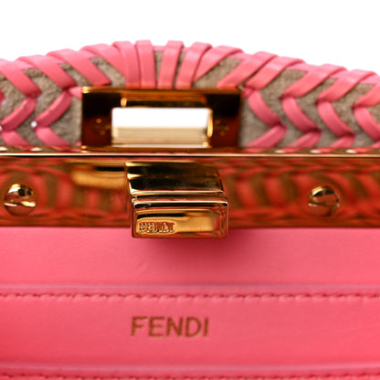 Fendi Vitello King Shiny Nappa Intreccio Petite Peekaboo I SEE U Satchel Pink Dalia 7 of 11