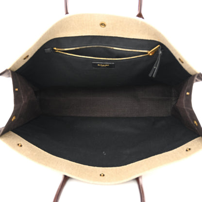 Saint Laurent Linen Calfskin Rive Gauche Tote Natural 5 of 13