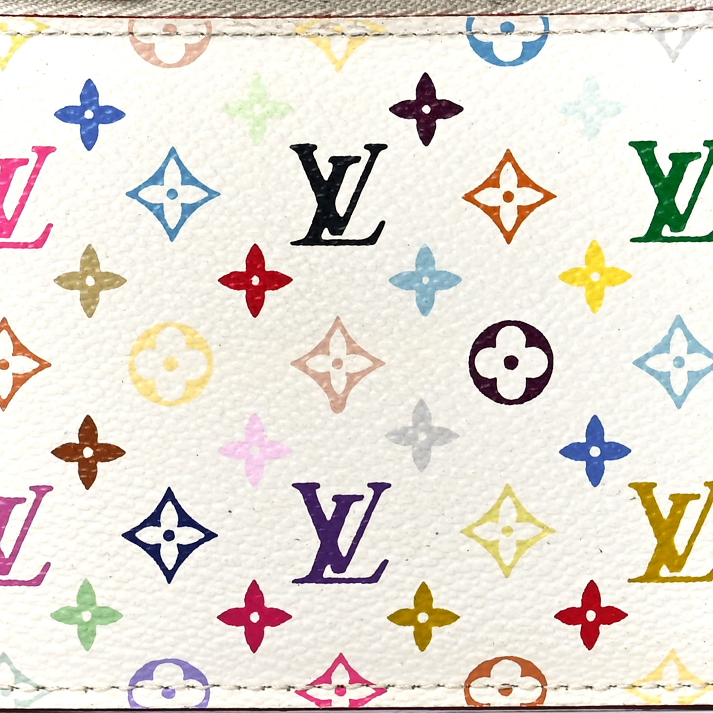Monogram Multicolor Key Pouch White Litchi