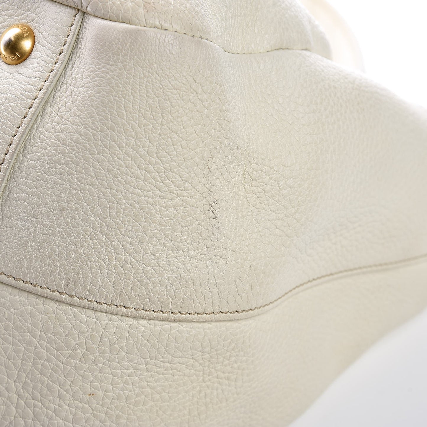 Vitello Daino Side Pocket Hobo Bianco
