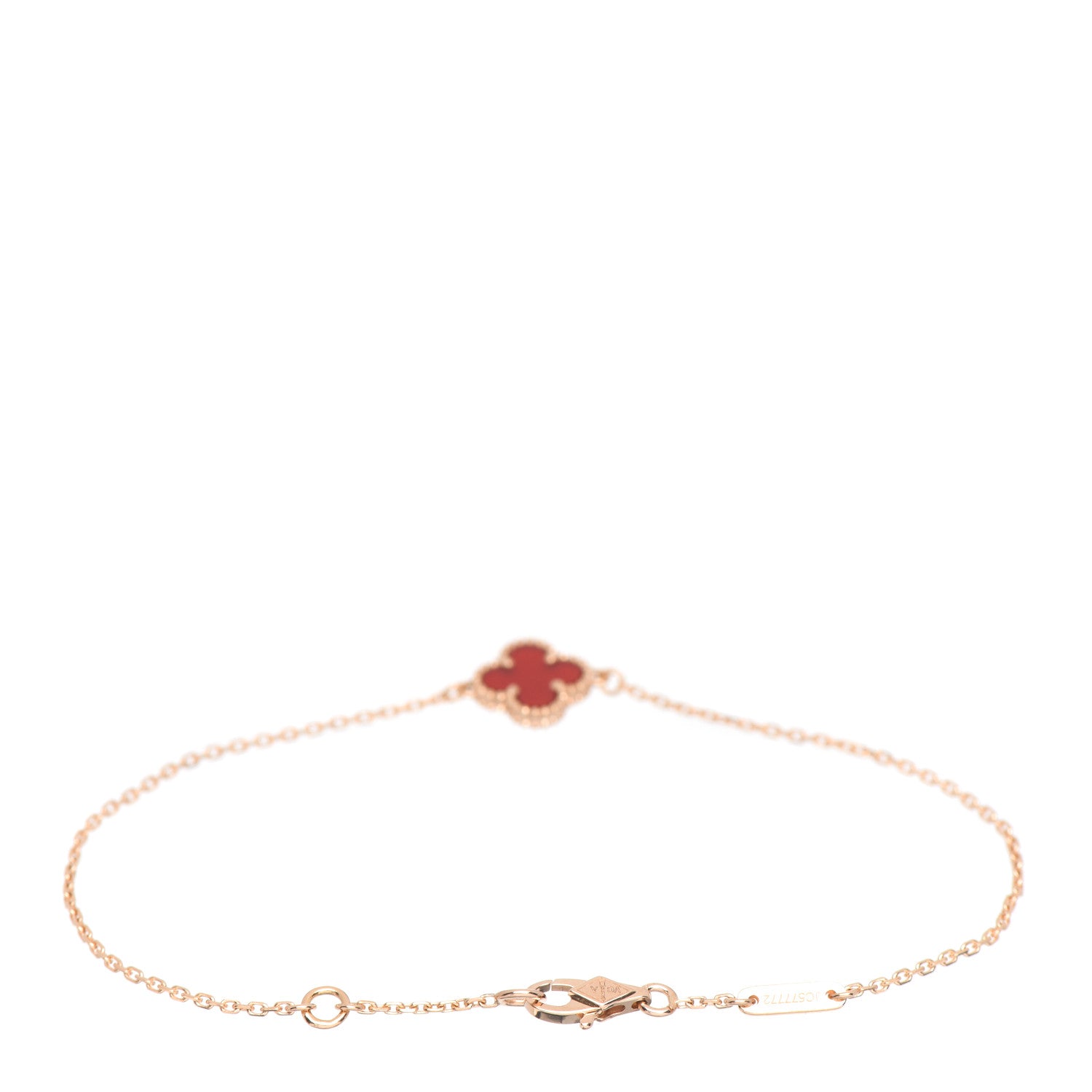 Van Cleef & Arpels 18K Rose Gold Carnelian Sweet Alhambra Bracelet 3 of 5