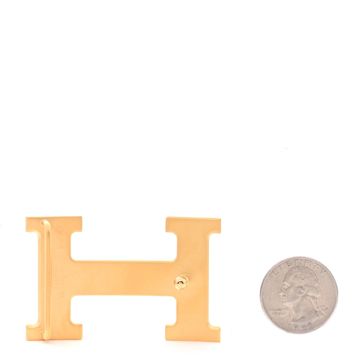 Polished 32mm H Belt Buckle Gold