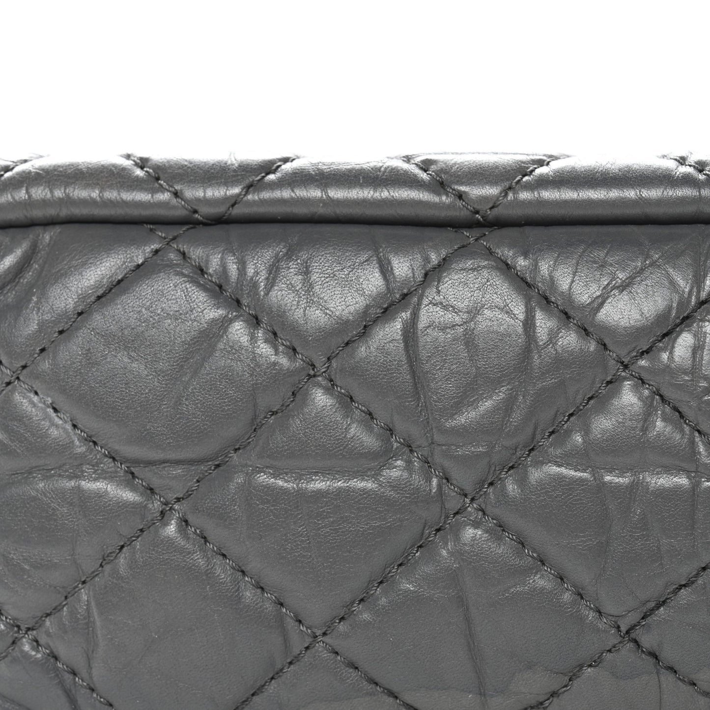 Aged Calfskin Quilted Large Reissue Camera Case Grey