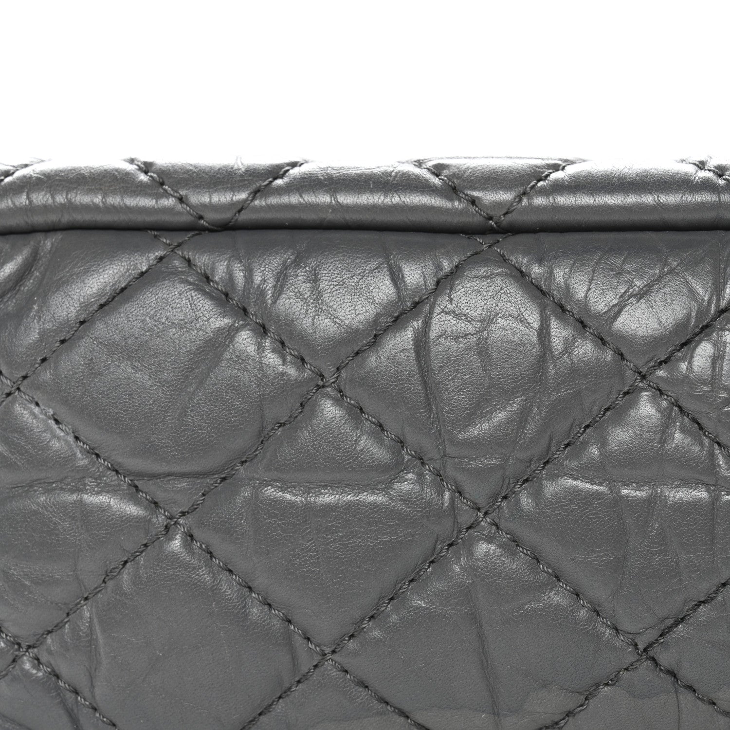 Chanel Aged Calfskin Quilted Large Reissue Camera Case Grey 11 of 12