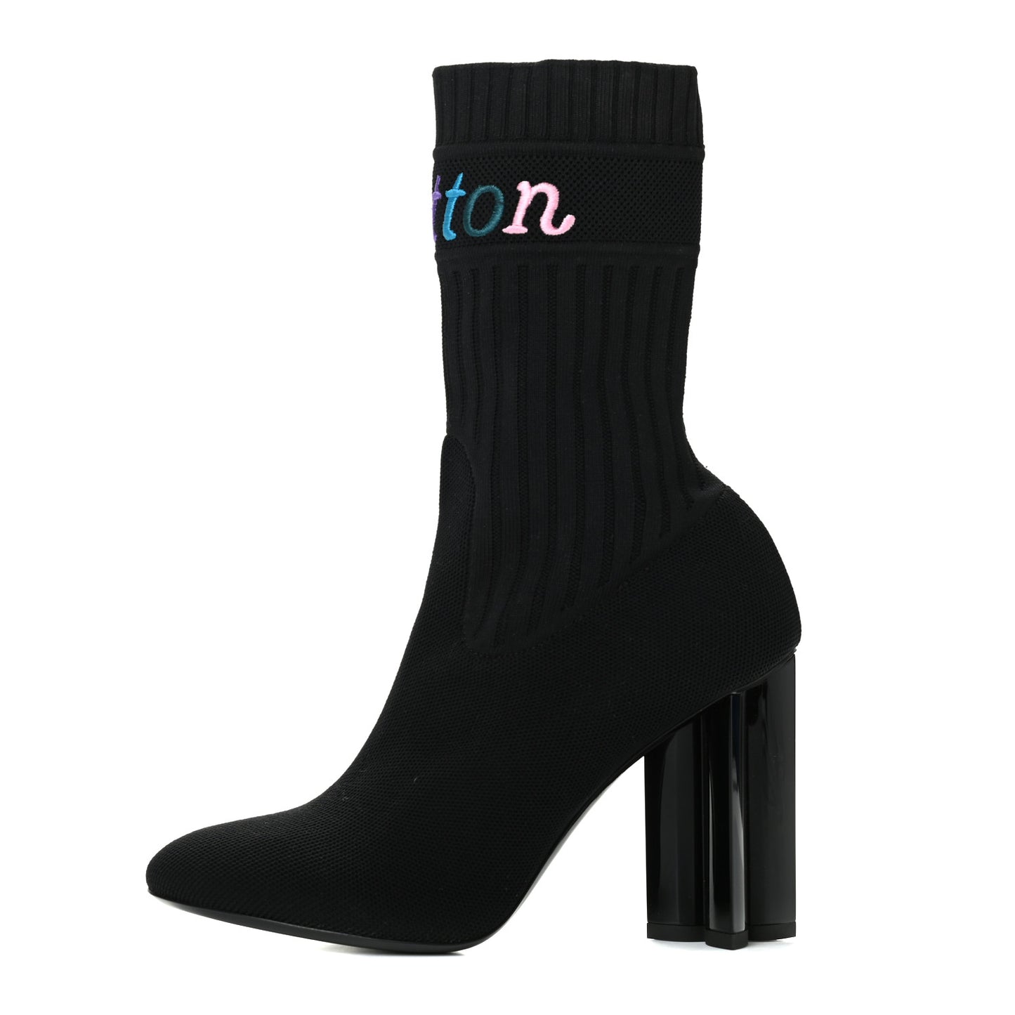 Stretch Fabric New Wave Silhouette Ankle Boots 36.5 Black